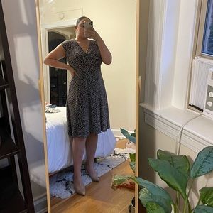 Brown and white polka dot dress